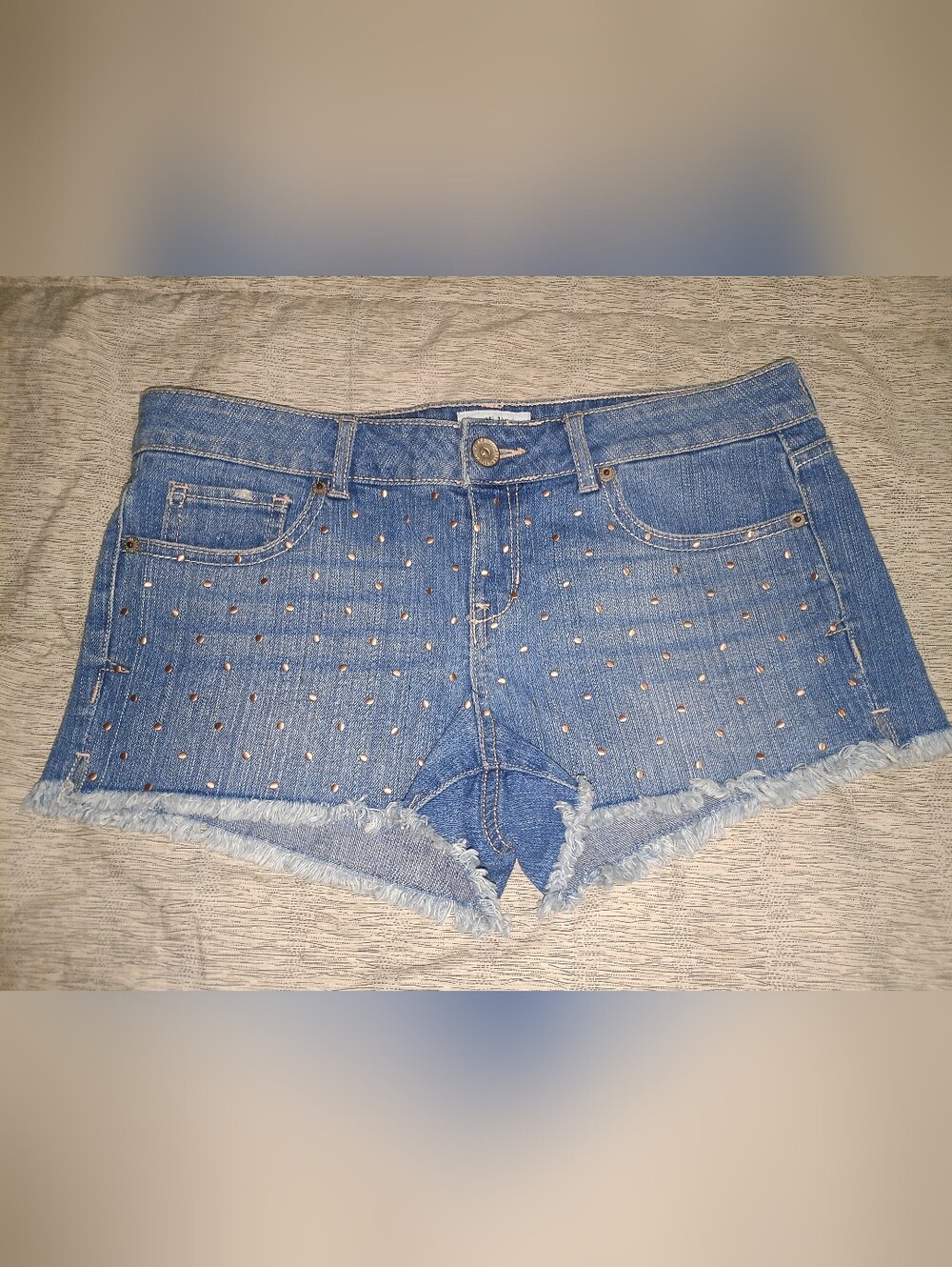 Aeropostale Blue Denim Shorts with Bedazzled Look